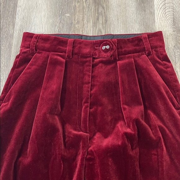 The Kooples Women's Velvet Carrot Pants Burgundy color size 34 France US size 2 - Picture 4 of 16